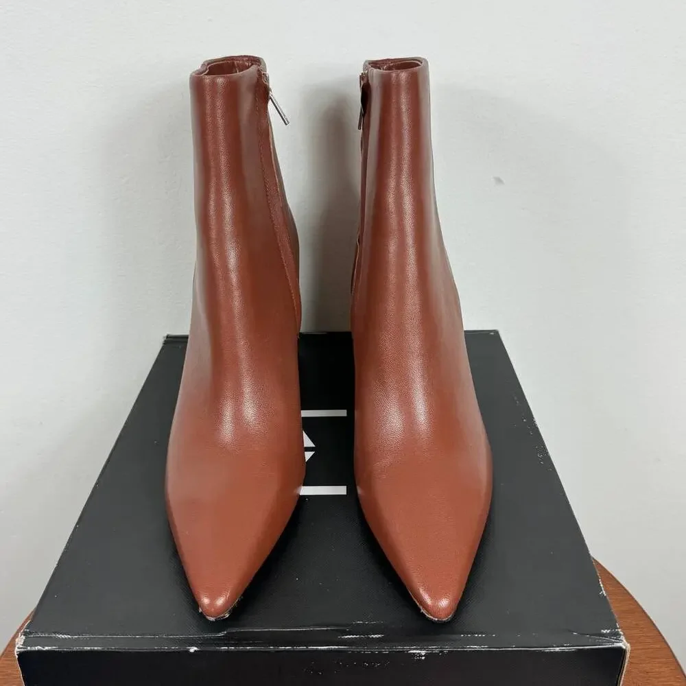 New Marc Fisher Ltd Kulika Ankle Bootie Medium Natural Leather Women's Size 11 - Picture 1 of 11
